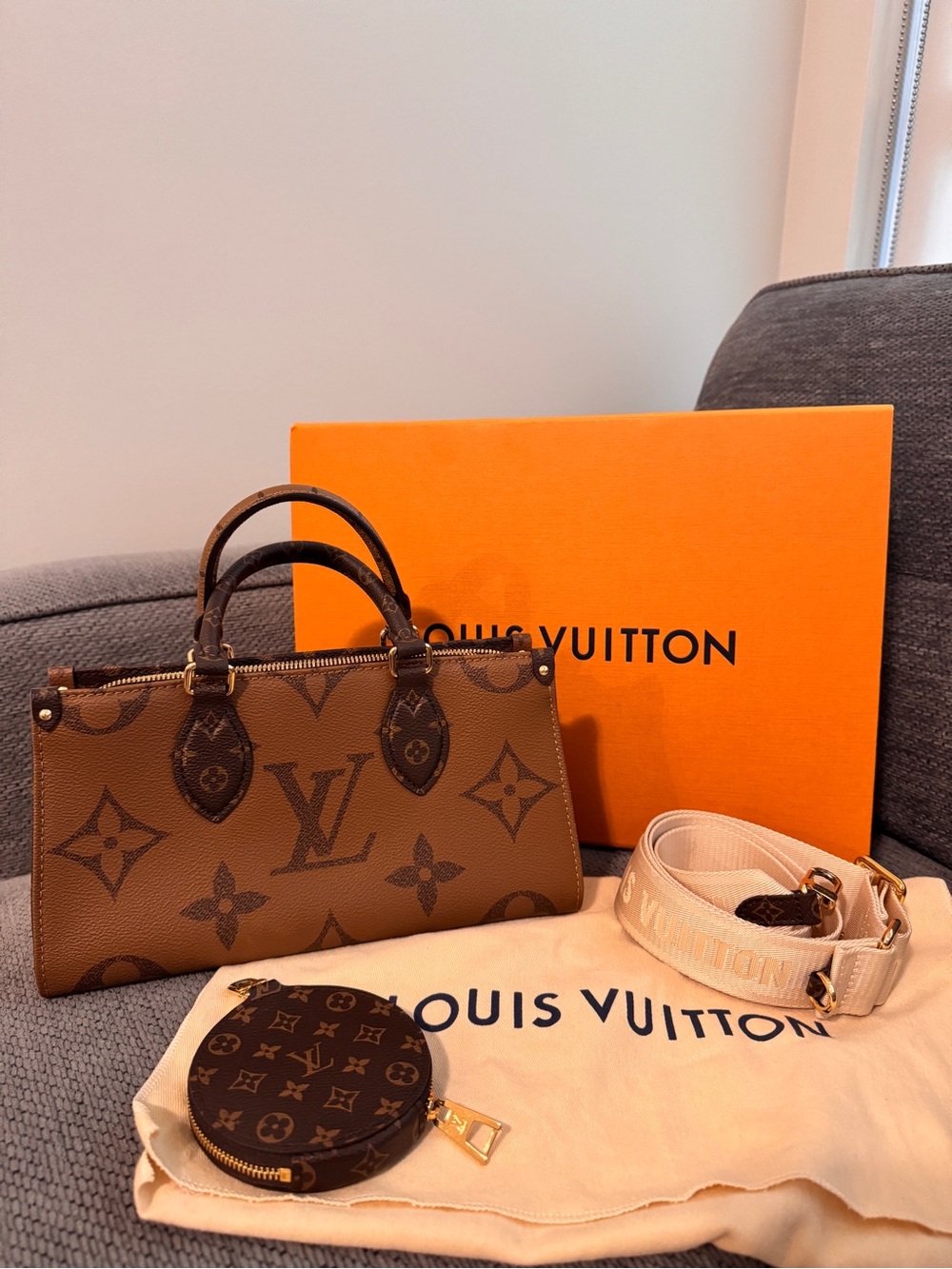 Louis Vuitton Large Monogram Canvas Crossbody in Brown and Dark Brown